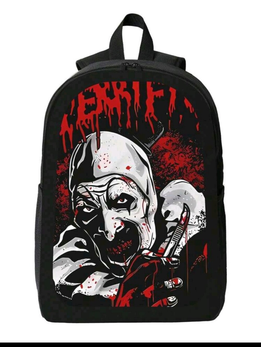 FIRM PRICE Terrifier Art the Clown Backpack, Black And Red Size In Pictures